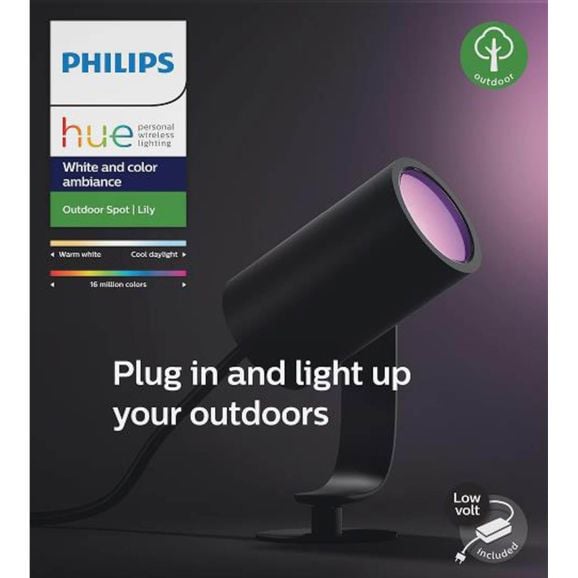 Smart belysning Philips Spot Lily antrac 8w förläng Svart 112357