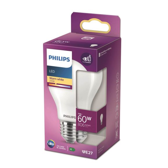 LED-lampa E27 Philips LED Classic 60w norm e27 nd Vit 115202
